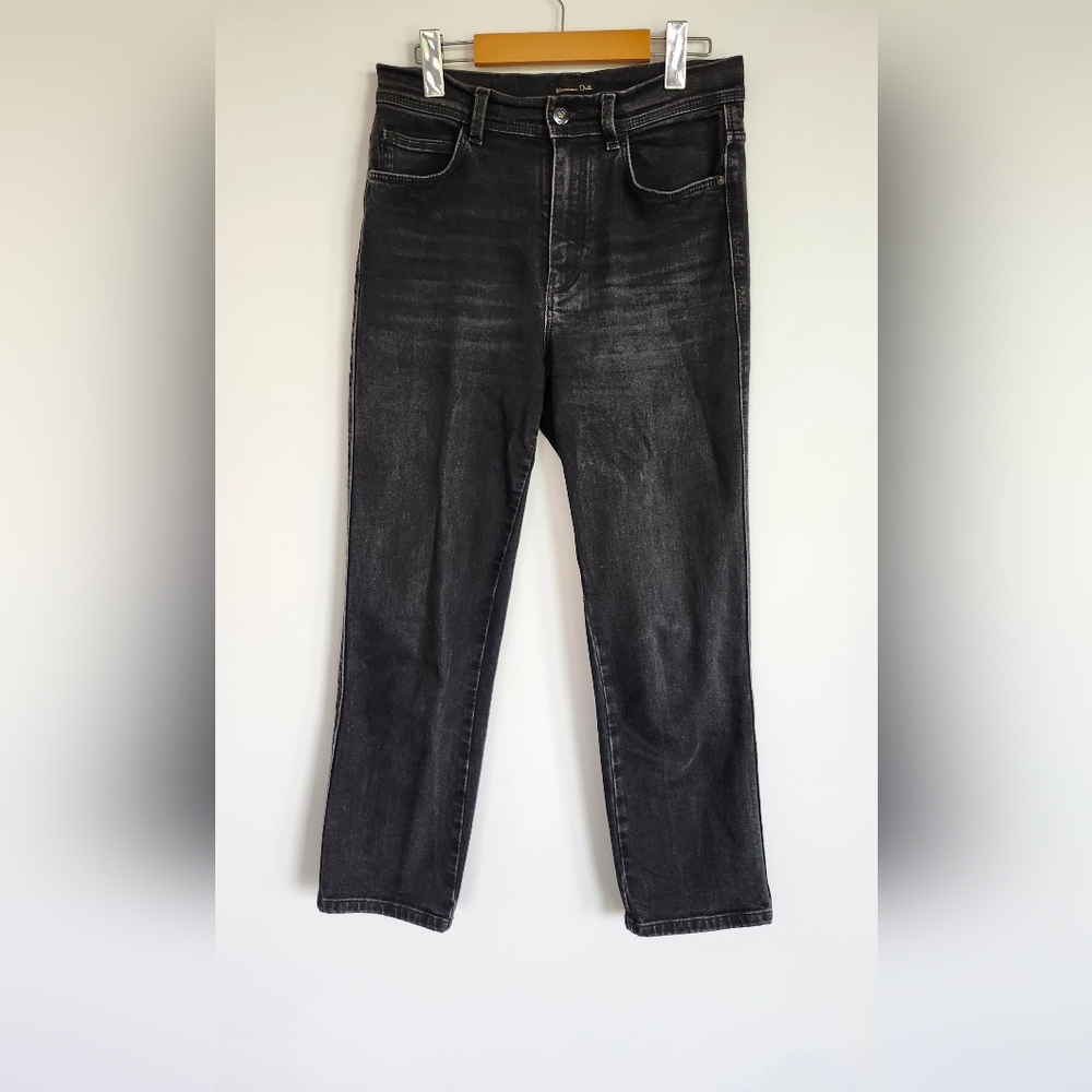 Charcoal Black Cropped Denim Jeans
